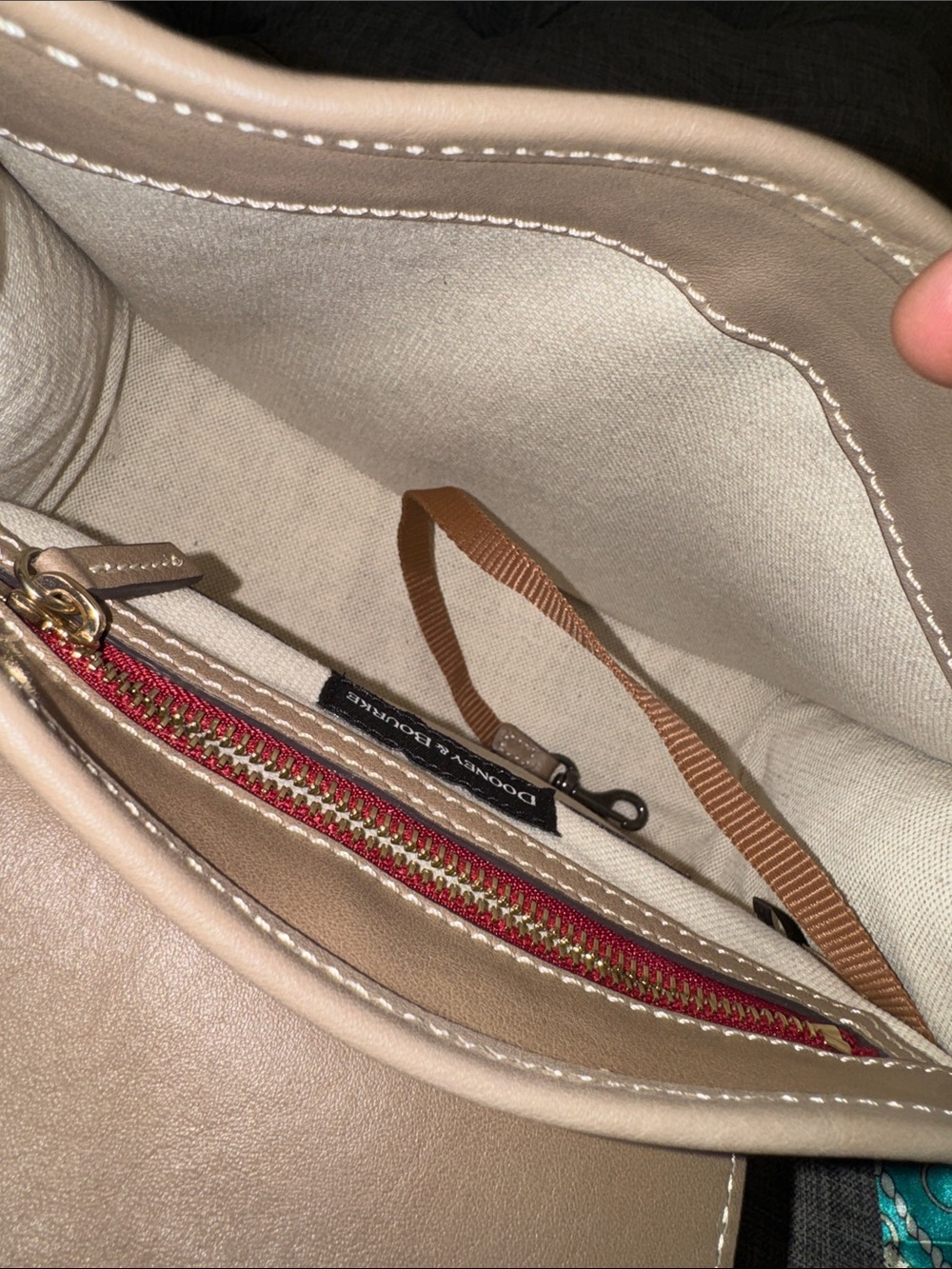 Dooney & Bourke Bag Penrose 2 Messenger 25 Taupe Leather Crossbody - Picture 13 of 17